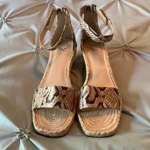 Cute snake skin sandal with Velcro ankle closure